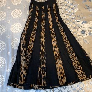 Black and leopard knit skirt